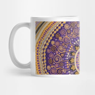 Lavender, Purple, Orange, and Chocolate Mandala Mug